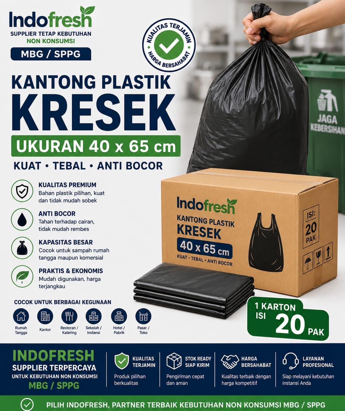 Kantong Plastik Kresek 40 x 65 cm